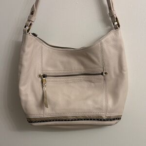 The Sak Shoulder cream Bag premium pebbled leather